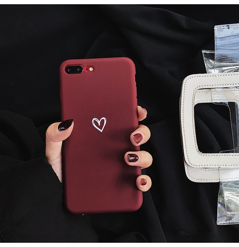 Heart Patterned Soft Phone Case for iPhone